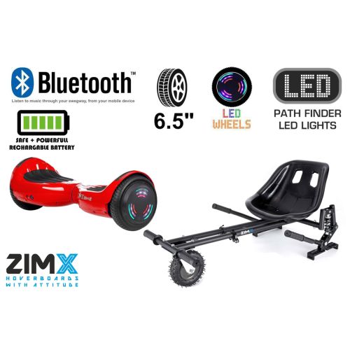 Red HB4 Hoverboard Swegway with Bluetooth and LED Wheels UL2272 Certified + HK8 Hoverkart