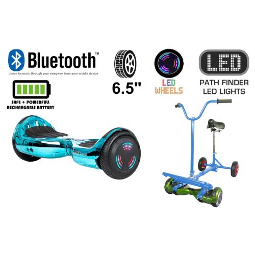 Blue / Turquoise Chrome Bluetooth Swegway Segway Hoverboard and BK2 Hoverbike Blue