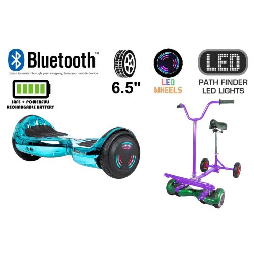 Blue / Turquoise Chrome Bluetooth Swegway Segway Hoverboard and BK2 Hoverbike Purple