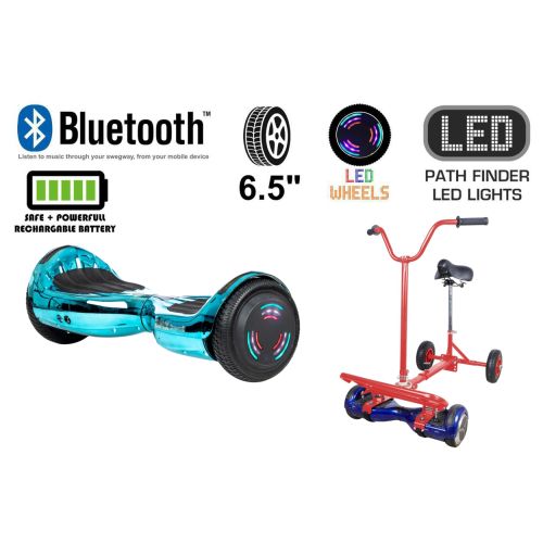 Blue / Turquoise Chrome Bluetooth Swegway Segway Hoverboard and BK2 Hoverbike Red