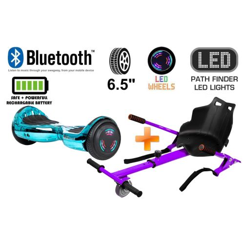 Blue / Turquoise Chrome Bluetooth Swegway Segway Hoverboard and HK4 Purple