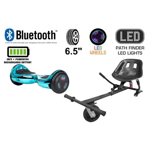 Blue / Turquoise Chrome Bluetooth Swegway Segway Hoverboard and HK5 Black