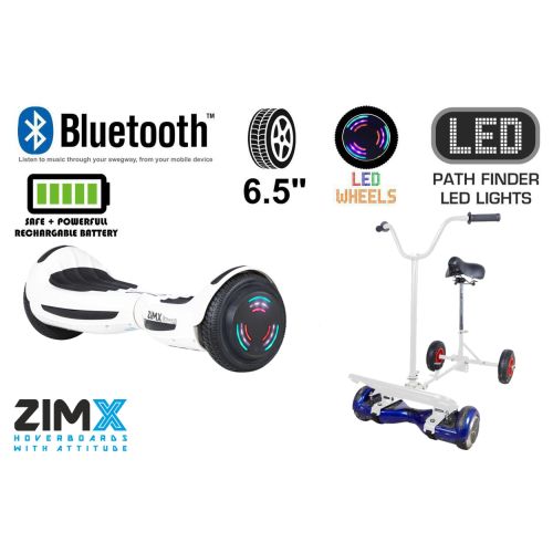 White Bluetooth Swegway Segway Hoverboard and BK2 Hoverbike White