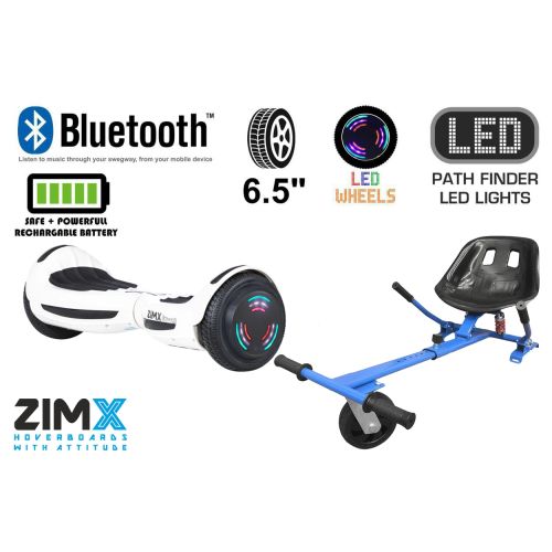 White Bluetooth Swegway Segway Hoverboard and Hoverkart HK5 Blue