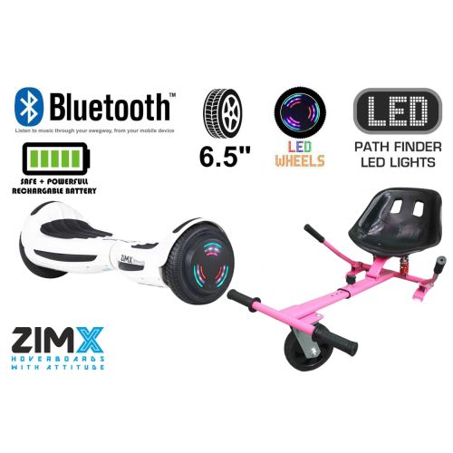 White Bluetooth Swegway Segway Hoverboard and Hoverkart HK5 Pink