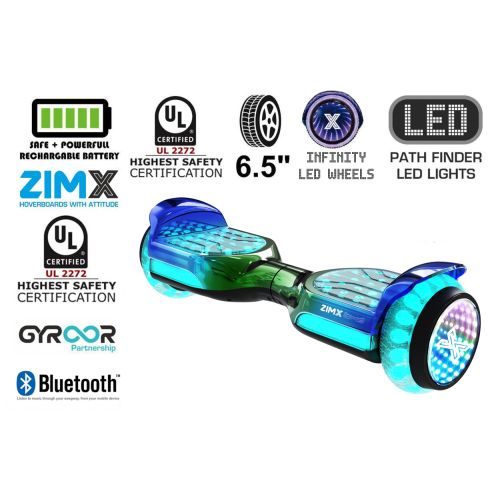 Green Blend Power G11 Hoverboard Swegway with Bluetooth and INFINITY LED Tyres & Wheels + LED Foot Pads UL2272 Certified