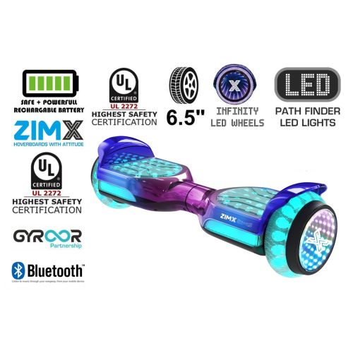 Magenta Blend Power G11 Hoverboard Swegway with Bluetooth and INFINITY LED Tyres & Wheels + LED Foot Pads UL2272 Certified