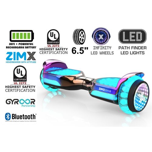 Rose Blend ZIMX POWER (G11) Hoverboard Swegway with Bluetooth and INFINITY LED Tyres & Wheels + LED Foot Pads UL2272 Certified