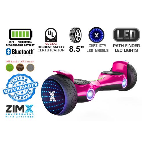 Refurbished - ZIMX G2 JET - PINK All Terrain Hoverboard, 8.5 inch Off Road Bluetooth Hoverboard with Infinity LED Wheels