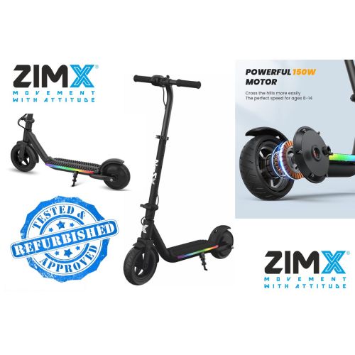 REFURBED ZIMX ZX FLASH - KIDS ELECTRIC FOLDING SCOOTER UL2272 CERTIFIED - BLACK